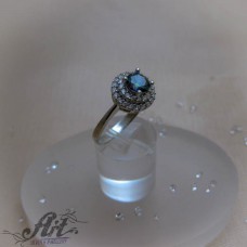 Сребърен дамски пръстен с мистик топаз R-483